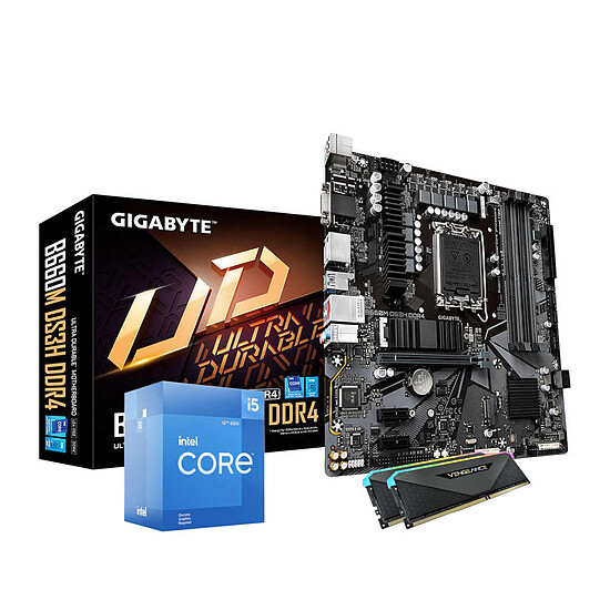 Kit upgrade PC Intel Core i5 12400F - Gigabyte B660M - RAM 16 Go DDR4
