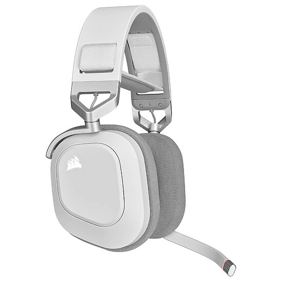 Casque micro Corsair HS80 RGB Wireless - Blanc - Autre vue
