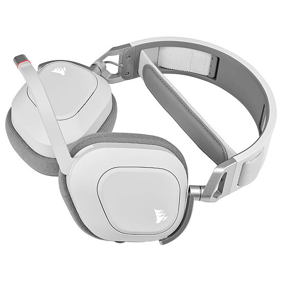 Casque micro Corsair HS80 RGB Wireless - Blanc - Autre vue