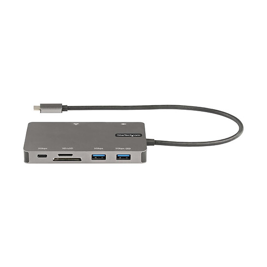 Hub USB StarTech.com Adaptateur multiport USB-C vers HDMI 4K 30 Hz ou VGA, Hub 3 ports USB 3.0, RJ45, SD/microSD et Power Delivery 100W - Autre vue