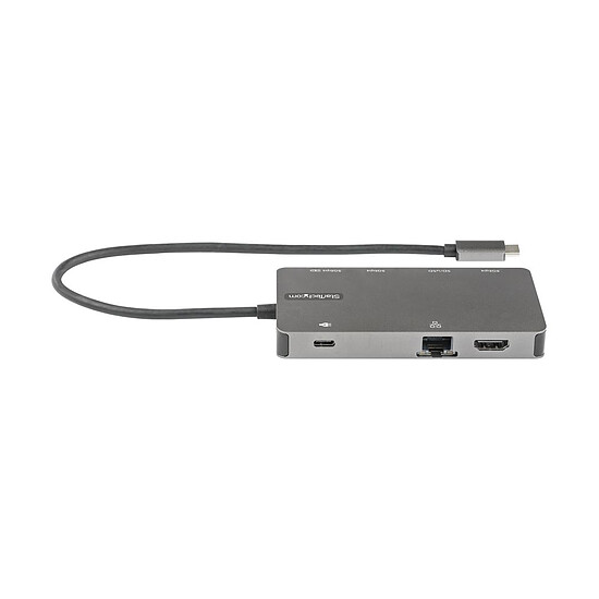 Hub USB StarTech.com Adaptateur multiport USB-C vers HDMI 4K 30 Hz ou VGA, Hub 3 ports USB 3.0, RJ45, SD/microSD et Power Delivery 100W - Autre vue