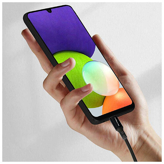 Adaptateurs et câbles Akashi Câble renforcé USB-C vers USB-C Noir - Autre vue