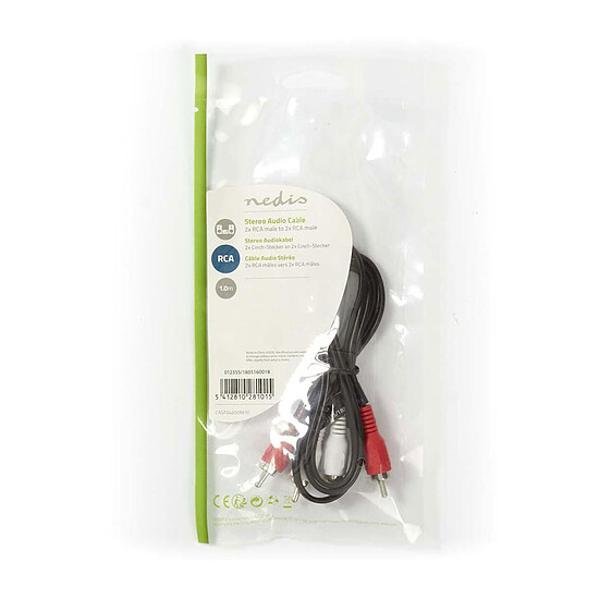 Câble RCA Nedis Câble Audio Stéréo 2x RCA Mâles - 2x RCA Mâles - 1 m - Autre vue