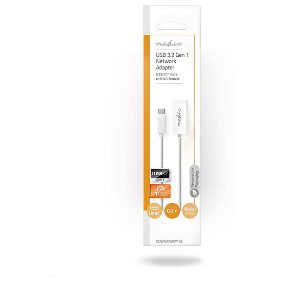 Carte réseau NEDIS Adaptateur réseau USB-C / RJ45 - Autre vue