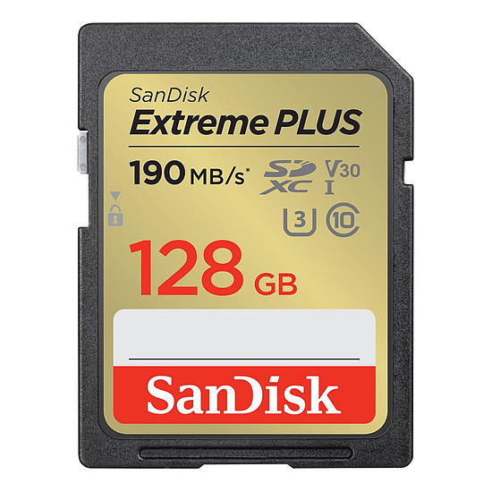 Carte mémoire SanDisk Extreme PLUS SDXC UHS-I   128 Go