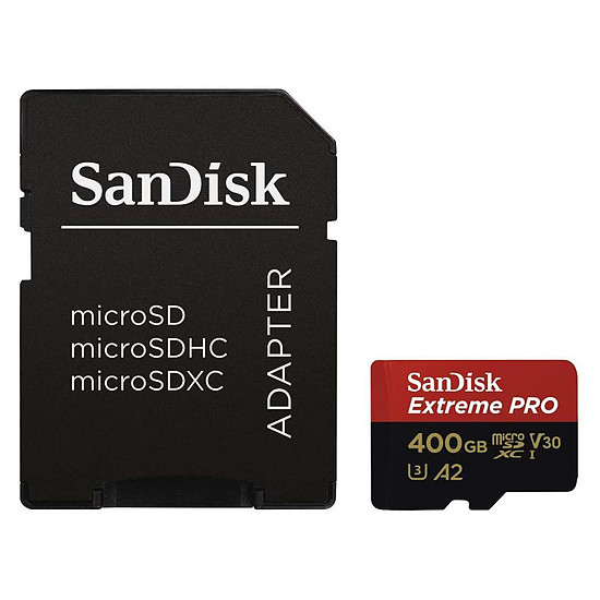 Carte mémoire SanDisk Extreme PRO microSDXC UHS-I U3  400 Go + Adaptateur SD