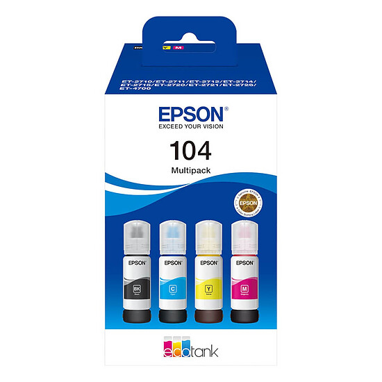 Cartouche d'encre Epson 104 EcoTank 4-colour Multipack - Autre vue