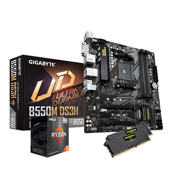 Kit upgrade PC AMD Ryzen 5 5600G - Gigabyte B550 - RAM 16 Go