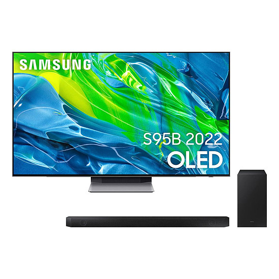 TV Samsung OLED QE55S95B + HW-Q60B - TV OLED 4K UHD HDR - 138 cm et Barre de son 3.1
