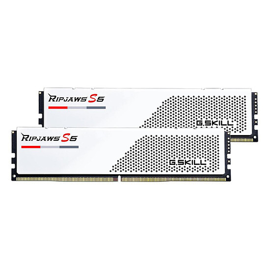 Mémoire G.Skill Ripjaws S5 White - 2 x 16 Go (32 Go) - DDR5 5200 MHz - CL40