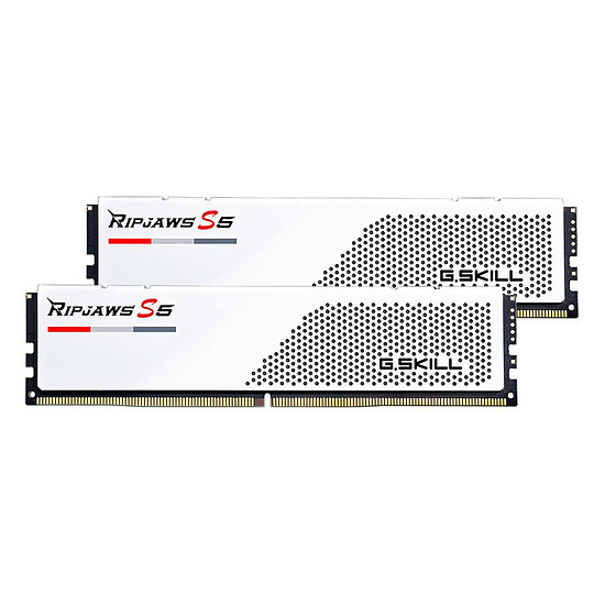 Mémoire G.Skill Ripjaws S5 White - 2 x 32 Go (64 Go) - DDR5 6000 MHz - CL30