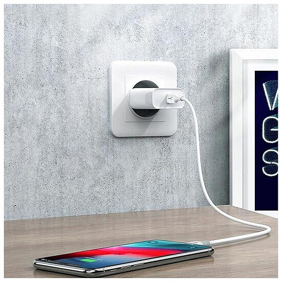 Câble USB Akashi Câble Eco USB-C vers Lightning Blanc - 1 m - Autre vue