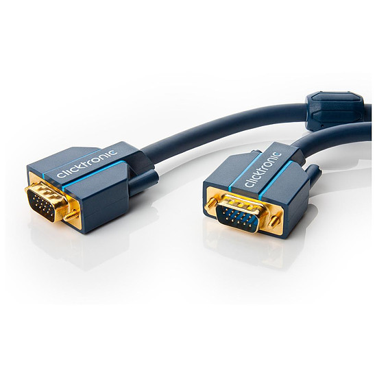 Câble VGA Clicktronic Câble VGA HD mâle / mâle - 15 m