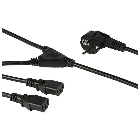 Câble Secteur StarTech.com Cordon d'alimentation PC en Y avec prise Schuko vers C13 - 2 m - Autre vue