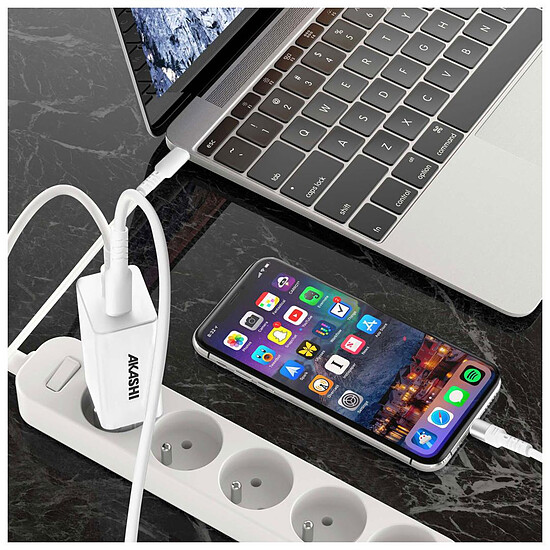 Chargeur Akashi Chargeur Secteur 130W - USB-C + USB-A (Macbook, PC, Laptop ...) - Autre vue