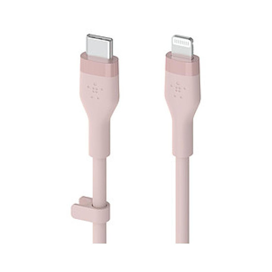 Câble USB Belkin Boost Charge Flex Câble silicone USB-C vers Lightning (rose) - 1 m