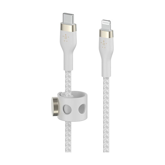 Câble USB Belkin Boost Charge Pro Flex Câble USB-C vers Lightning (blanc) - 1 m