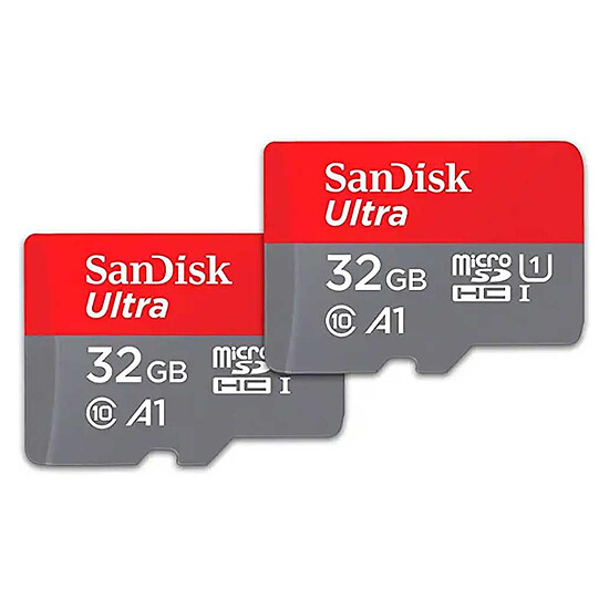 Carte micro SD SanDisk Ultra microSDHC 32 Go (x2) + Adaptateur SD (SDSQUA4-032G-GN6MT) - Autre vue