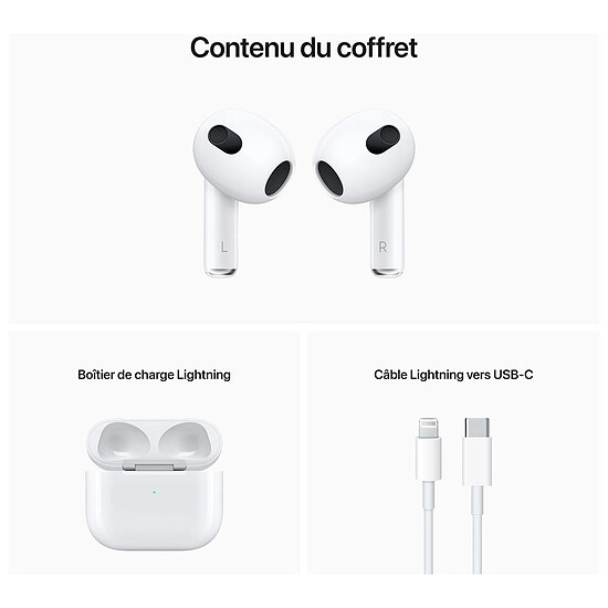 Casque Audio Apple AirPods 3 - Boîtier charge Lightning - Écouteurs sans fil - Autre vue