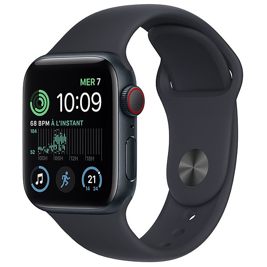 Montre connectée Apple Watch SE GPS + Cellular (2022) (Midnight Aluminium - Bracelet Sport Midnight) - Cellular- 44 mm
