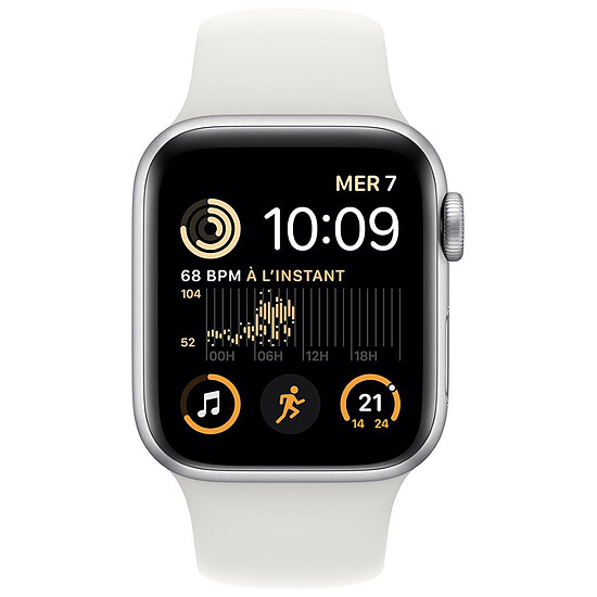 Montre connectée Apple Watch SE GPS + Cellular (2022) (Silver Aluminium - Bracelet Sport White) - Cellular - 40 mm - Autre vue