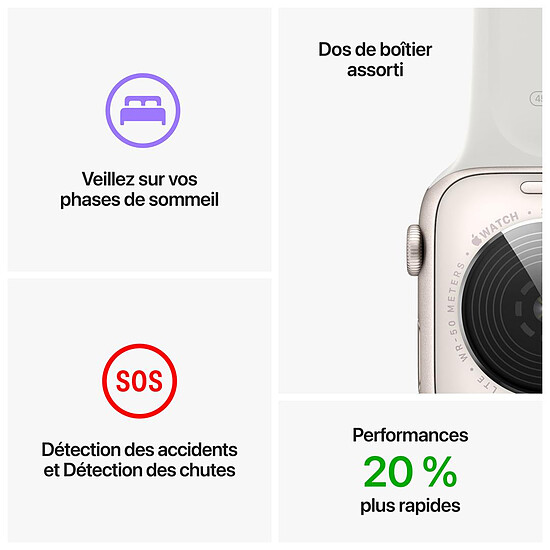 Montre connectée Apple Watch SE GPS + Cellular (2022) (Silver Aluminium - Bracelet Sport White) - Cellular - 40 mm - Autre vue