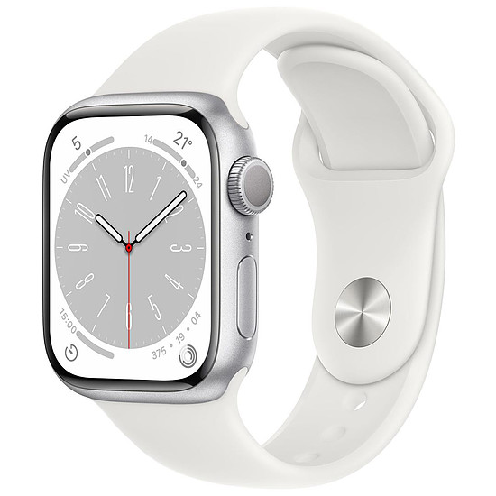 Montre connectée Apple Watch Series 8 GPS - Aluminium Silver - Sport Band - 45 mm