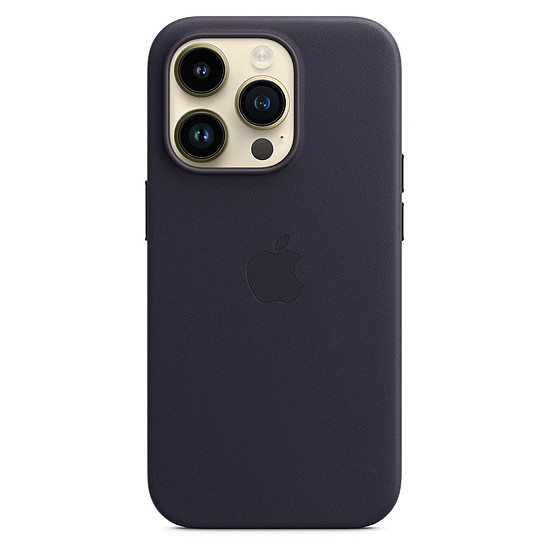 Coque et housse Apple Coque en cuir avec MagSafe pour iPhone 14 Pro - Encre violette