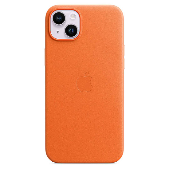 Coque et housse Apple Coque en cuir avec MagSafe pour iPhone 14 Plus - Orange