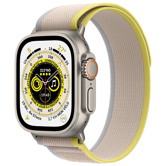 Montre connectée Apple Watch Ultra GPS + Cellular Titanium - Yellow Beige Trail Loop 49 mm - S/M