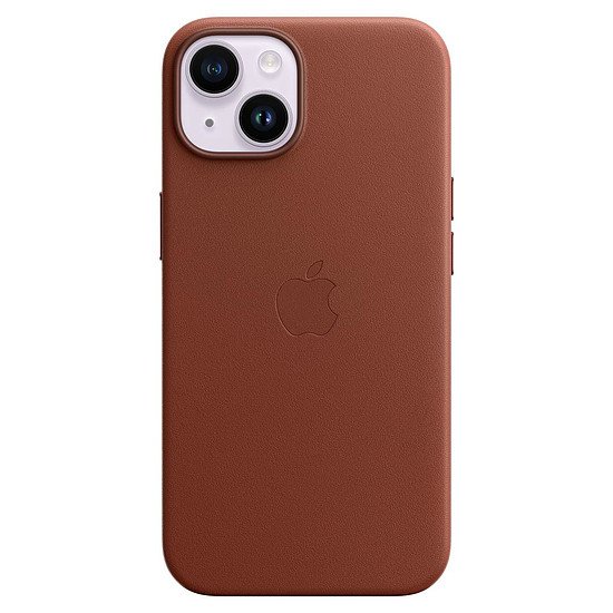 Apple Coque en cuir avec MagSafe pour iPhone 14 - Terre de Sienne ...