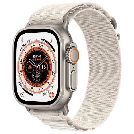 Montre connectée Apple Watch Ultra GPS + Cellular Titanium - Starlight Alpine Loop 49 mm - M