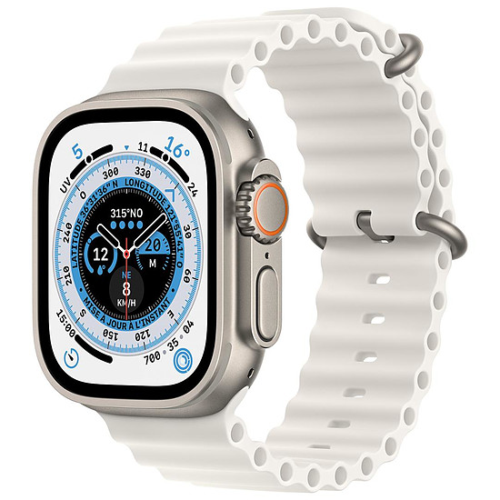 Montre connectée Apple Watch Ultra GPS + Cellular Titanium - White Ocean Band - 49 mm 