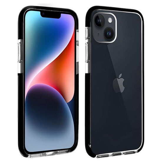 Coque et housse Akashi Coque Ultra Renforcée (transparent) avec bordures noires - Apple iPhone 14 Plus