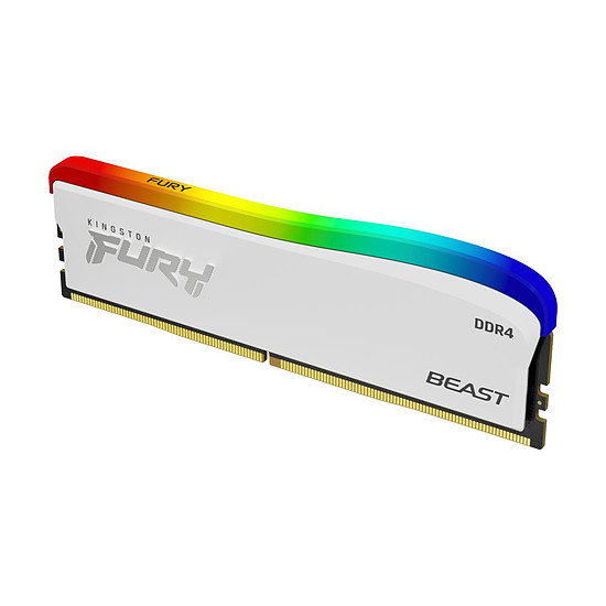 Mémoire Kingston Fury Beast White RGB SE - 1 x 16 Go (16 Go) - DDR4 3200 MHz - CL16