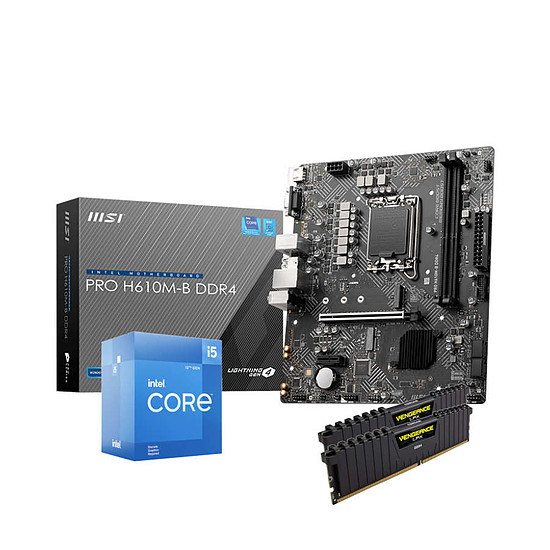 Kit upgrade PC Intel Core i5 12400F - MSI H610 - RAM 16Go 3200 MHz