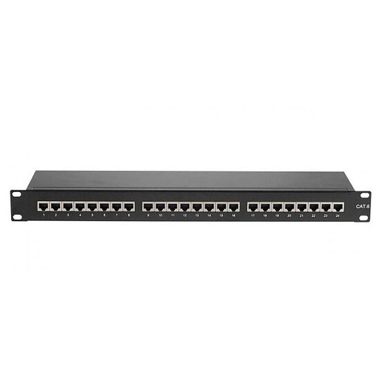 Câble RJ45 Panneau de brassage 24 ports catégorie 6 STP pour coffret / armoire / baie 19'' - Autre vue