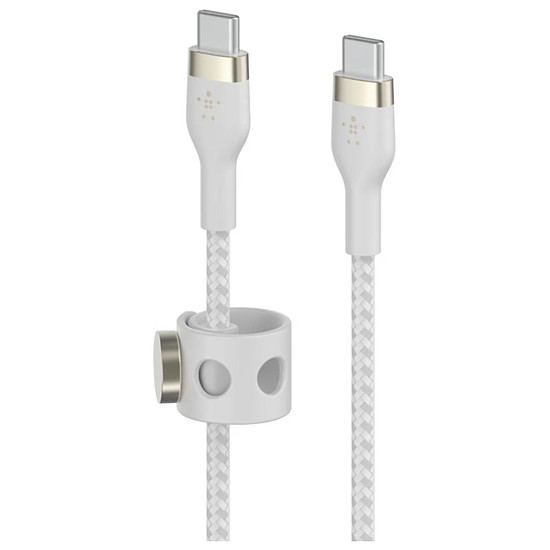 Belkin Boost Charge Pro Flex Câble silicone tressé USB-C vers USB-C (blanc)  - 1 m - Câble USB Belkin sur