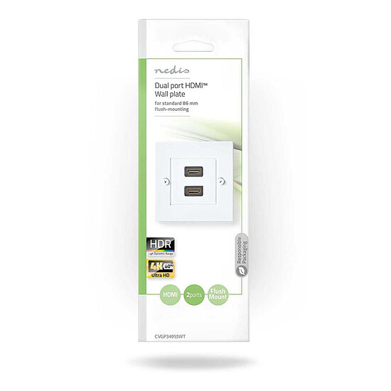 Accessoires HDMI Nedis Boîtier de montage mural à double port HDMI (montage encastré) - Autre vue