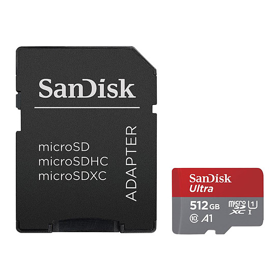 Carte mémoire SanDisk Ultra Chromebook microSD UHS-I U1 512 Go + Adaptateur SD