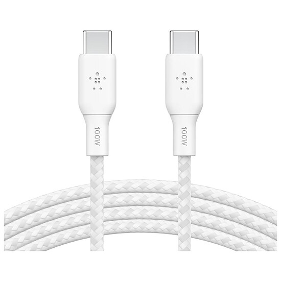 Câble USB Belkin Câble USB-C vers USB-C renforcé (blanc) - 3 m