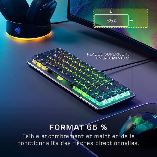 Clavier PC Roccat Vulcan II Mini Linear - Roccat Titan II Optical Red - Noir - Autre vue