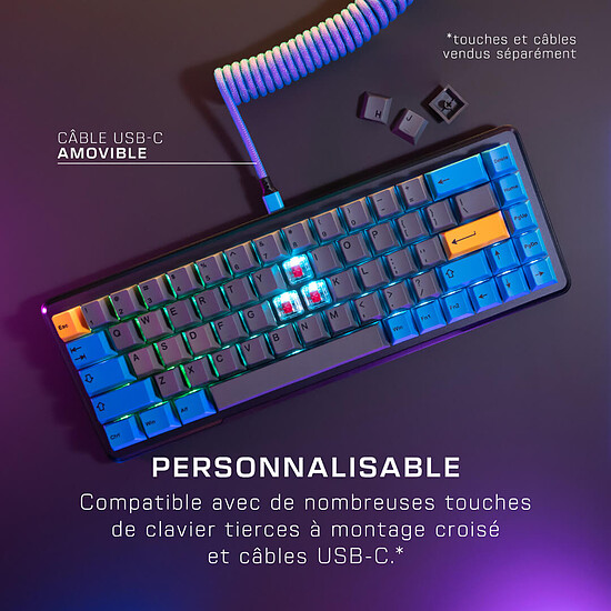 Clavier PC Roccat Vulcan II Mini Linear - Roccat Titan II Optical Red - Noir - Autre vue