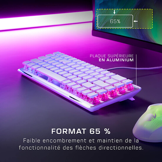 Clavier PC Roccat Vulcan II Mini Linear - Roccat Titan II Optical Red - Blanc - Autre vue