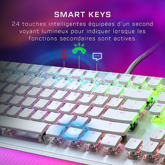Clavier PC Roccat Vulcan II Max Linear - Roccat Titan II Optical Red - Blanc - Autre vue