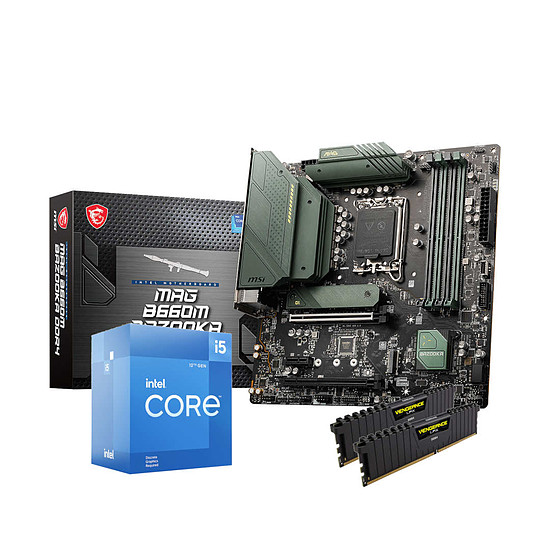 Kit upgrade PC Intel Core i5 12400F - MSI B660 - RAM 16 Go DDR4