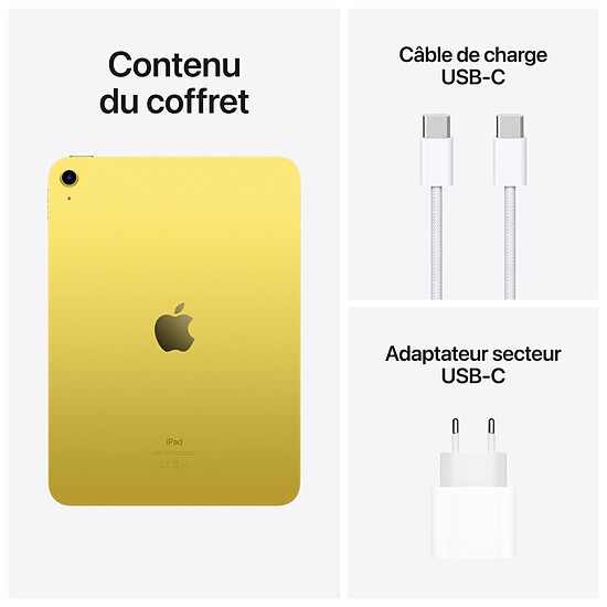 Tablette reconditionnée Apple iPad Wi-Fi 10.9 - 256 Go - Jaune (10 ème génération) · Reconditionné - Autre vue