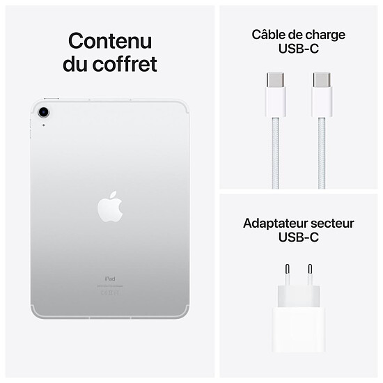 Tablette reconditionnée Apple iPad  Wi-Fi + Cellular 10.9 - 64 Go - Argent (10 ème génération) · Reconditionné - Autre vue