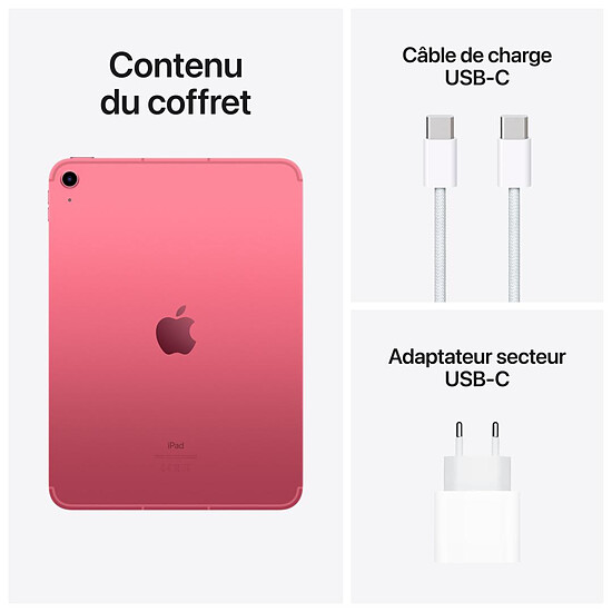 Tablette reconditionnée Apple iPad  Wi-Fi + Cellular 10.9 - 64 Go - Rose (10 ème génération) · Reconditionné - Autre vue