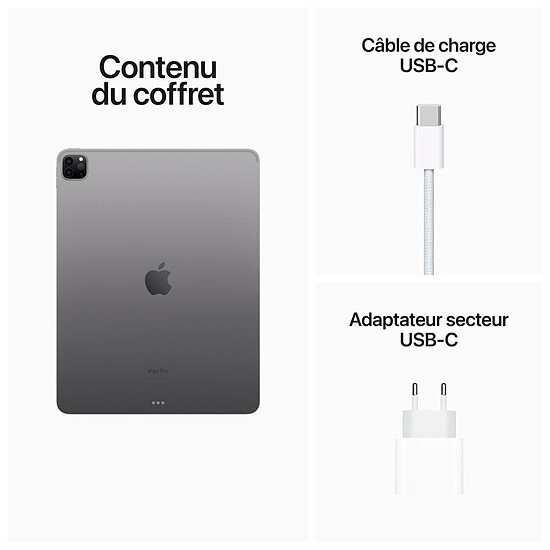 Tablette reconditionnée Apple iPad Pro 2022 12.9 pouces Wi-Fi - 1 To - Gris sidéral · Reconditionné - Autre vue